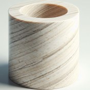 تصویر ستون سنگی گرد قطر ۳۰ کرم بژ 