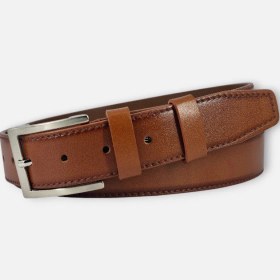 تصویر کمربند چرمی تک لا رنگ عسلی 