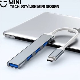 تصویر هاب 4 پورت TYPE-C مینی تک 