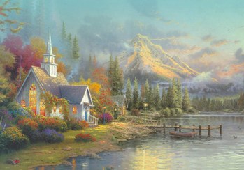 تصویر پازل ۶۰۰ تکه طرح کلبه رنگین کمان 