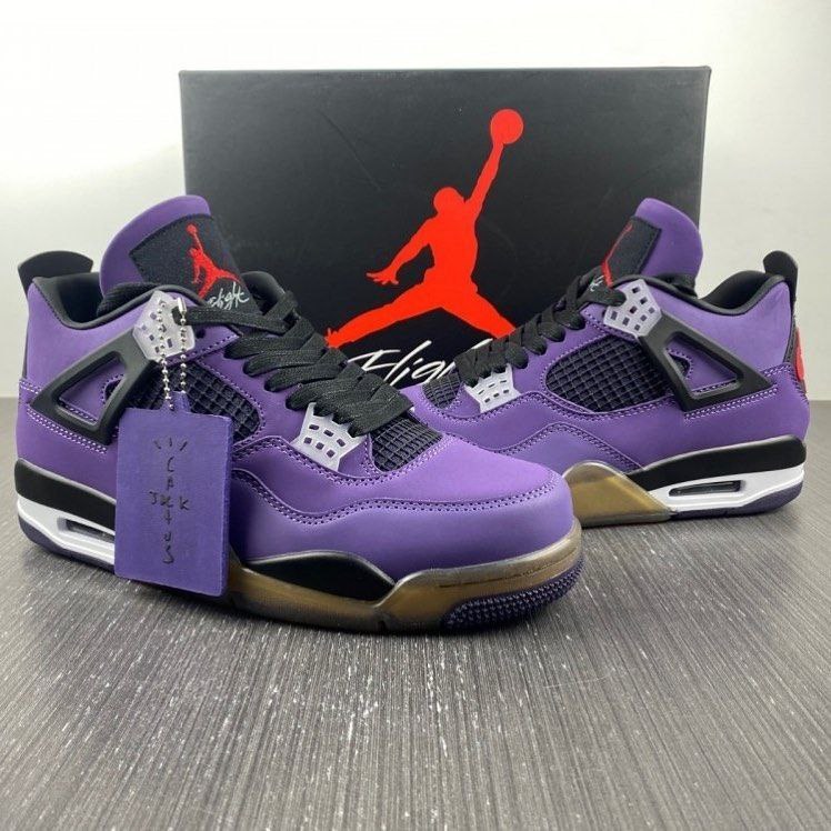 Travis scott x cheap air jordan 4 purple