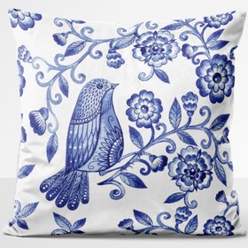 تصویر کوسن طرح گنجیشک قلم آبی - کد 80101 زمان آماده سازی یک هفته کاری