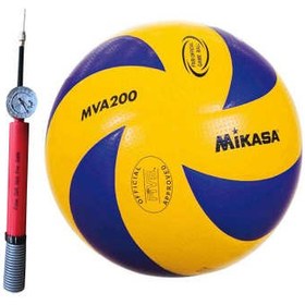 تصویر توپ والیبال مدل MVA 200 همراه با تلمبه 