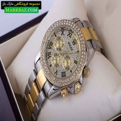 تصویر ساعت مچی رولکس ROLEX سه موتوره تقویم دار نگین دار کد89 