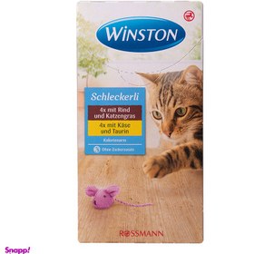 تصویر بستنی وینستون با طعم پنیر و گوشت گاو 8 عددی Winston, Cat, Schleckerli