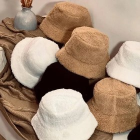 تصویر کلاه باکت زنانه خزدار تدی 