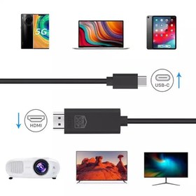 تصویر کابل تبدیل USB-C به HDMI اونتن مدل UC505 طول 1.8 متر با کابل تامین برق 1.2 متری 