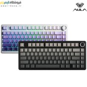 تصویر کیبورد گیمینگ بی سیم مکانیکال مجهز به GASKET آئولا مدل Aula F75 Pro RGB Hot Swappable Gasket Mounted Wireless Mechanical Gaming Keyboard 