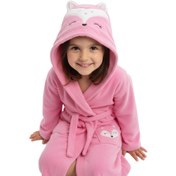 تصویر حوله تن پوش بچگانه عروسکی طرح fox صورتی 