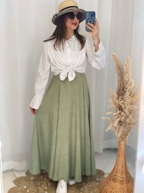 تصویر دامن لینن صوفیا - ۱۰۰ / ابی 