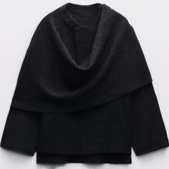 تصویر پالتو شالی - مشکی / قد۷۰ 