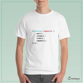 تصویر تی شرت مردانه کدنویسی و برنامه نویسی Eat , Sleep , Code , Repeat 