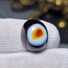 تصویر نگین سنگ عقیق سه پوست باباقوری معدنی کد 36804 