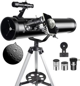 تصویر Telescope, 76mm Aperture 700mm Focal Length Astronomy Reflector Telescopes for Beginners Adults Kids with K Eyepieces, Adjustable Tripod, Smartphone Adapter 