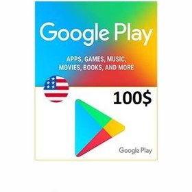 تصویر گیفت کارت 100 دلاری گوگل پلی آمریکا 