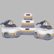 تصویر ست سبد لوازم کودک طرح خرس دوقلو کد 1 مجموعه 5 عددی 