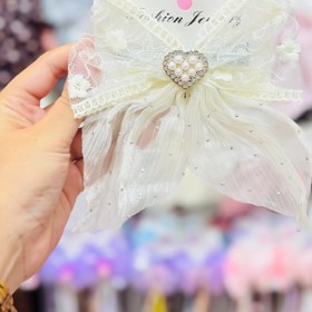 تصویر پاپیون توری - سفید 