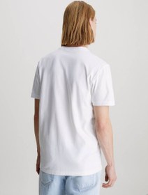 تصویر تی‌شرت مردانه نخی با طرح مونوگرام - جودون نخی، سفید برند Calvin Klein Men's Cotton Monogram T-Shirt - cotton jersey, White