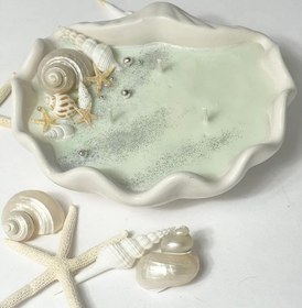 تصویر شمع صدف بزرگ رنگی 