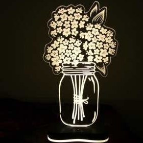 تصویر چراغ خواب سه بعدی گالری دکوماس طرح گلدان کد DMS106 