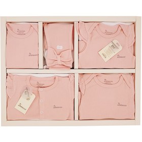 تصویر ست لباس نوزده تکه بیمارستانی نوزاد دخترانه طرح آکاردئون صورتی دانالو Danaloo Danaloo Pink Accordion 19-Piece Baby Girl Hospital Clothing Set