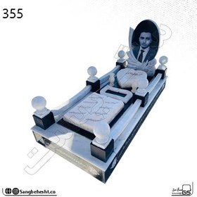 تصویر سنگ قبر ترکیبی مرمر و سفید قروه 355 