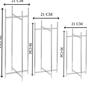 تصویر استند گلدان رنگ ثابت(فورتیک) مدل فلزی 20-103 مجموعه 3 عددی 