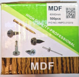 تصویر پیچ ام دی اف 40*4 چینی - 500 تایی / سیاه MDF SCREW 4*40