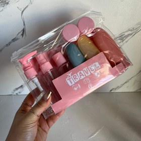 تصویر پک مسافرتی 9 تکه (۶ رنگ جذاب) - زرشکی 9 in 1 travel bottle set WESUNCO