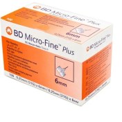 تصویر سوزن قلم انسولین بی دی مدل Micro-Fine سایز 6 میلی‌متر بسته 100 عددی 