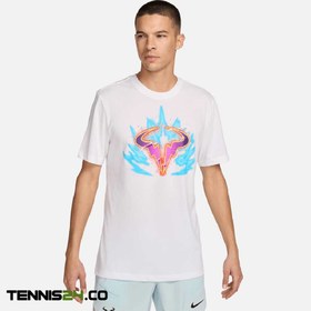 تصویر تی شرت تنیس مردانه نایک Rafa Nike Court Dri-FIT– سفید/آبی 