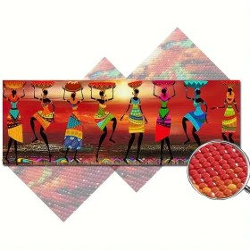تصویر تابلوخام رنگ آمیزی باالماس طرح زنان رقصنده 