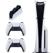 تصویر کنسول بازی سونی استاندارد PS5 Slim + یک دسته اضافه + پایه شارژر PlayStation 5 Slim Drive + 1 extra controller + charger