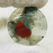 تصویر نگین سنگ خون سبز قرمز اصل هند تراش برلیان سایز 30*30 