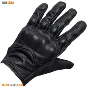 تصویر دستکش موتور سواری چرم پروتکشن دار زمستانی K64 K64 Winter Impact Leather Motorcycle Gloves