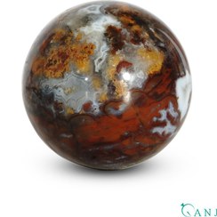 تصویر گوی سنگی عقیق شجر پاییزی کد N2054 