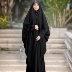 تصویر چادر عربی مشکی مدل لبنانی 