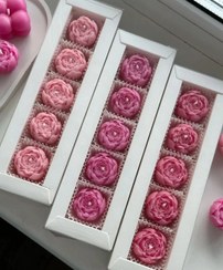 تصویر شمع گل پیونی باکس ۵ عددی 