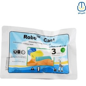 تصویر باند گچی فایبرگلاس روبوکست ۳ اینچ سبز Robo cast fiberglass band 3inches green