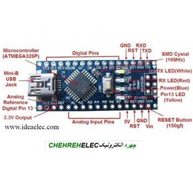 تصویر ماژول اردوینو نانو Arduino NANO CH340 اصلی 