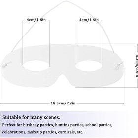 تصویر ماسک‌های چشمی کاغذی سفید SYOSI، ماسک‌های خالی ماسک‌دار قابل رنگ‌آمیزی برای کاسپلی و مهمانی‌های رقص ماسک (80 عدد) برند syosi SYOSI White Paper Eye Masks, White Masquerade Mask Blank Masks Paintable Paper Mask for Cosplay Masquerade Dance Party (80Pcs)