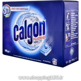 تصویر قرص جرمگیر ماشین لباسشویی 15 عددی کالگون Calgon® 3ü1 Arada Kireç Önleyici Poweball Tablet, 15Adet