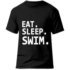 تصویر تیشرت ورزشی شنا فشن لاین SWM20 | مشکی/سفید 