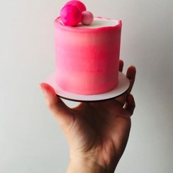 تصویر کیک مینی صورتی مینیمال لاکچری و شیک 