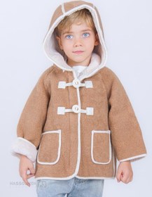 تصویر پالتو بچه گانه کلاه دار مدل 8150 طرح عروسکی 