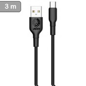 تصویر کابل شارژ USB-A به Type-C گرین لاین طول 3 متر و 2 آمپر (GNCTYC2BK) Green Lion PVC USB-A to Type-C Cable 3m (GNCTYC2BK)