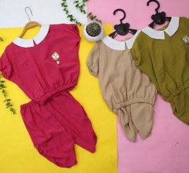 تصویر ست بلوز شلوارک بچگانه ابروبادی تابستانی در سه رنگ تابستانه و خنک kids clothes