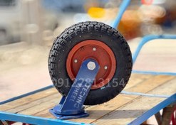 تصویر چرخ فرغونی بادی پایه آهنی ۱۰ میل رینگ چدنی 