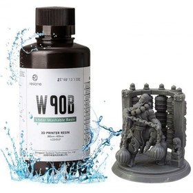 تصویر رزین W90B قابل شستشو با آب رزیون رنگ خاکستری Resione W90B Water Washable Resin 