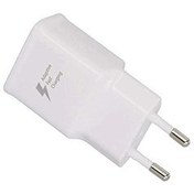 تصویر آداپتور شارژر 15 وات دو پین سامسونگ - سفید Samsung 15W dual-pin charger adapter